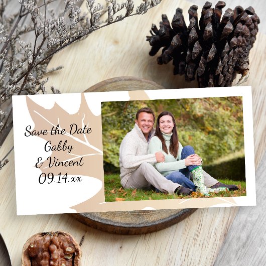 De herfst Oak Leaf Wedding sparen de Datum Save The Date