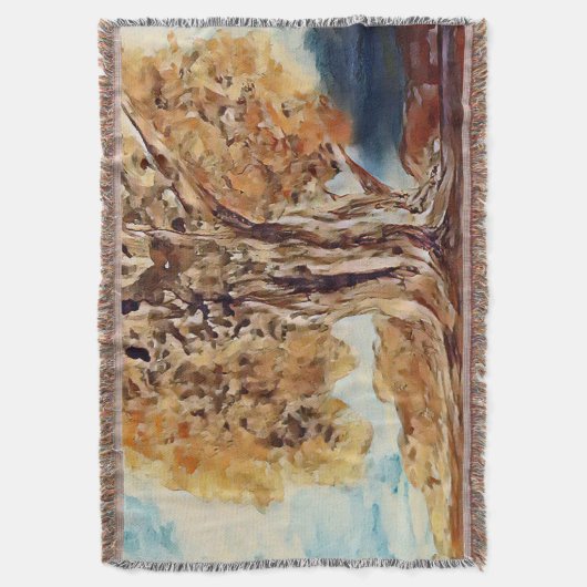 De herfst Oerwoud Bossen behandelen Landschap het Deken (Voorkant Verticaal)