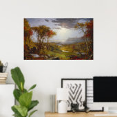 De herfst op de Hudson-rivier door Francis Cropsey Poster (Thuiskantoor)