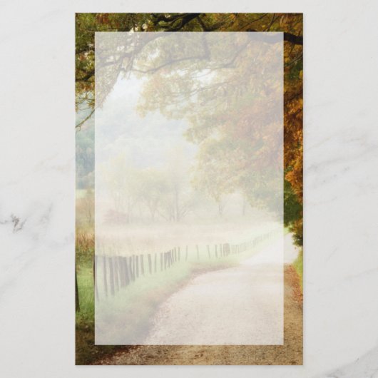 De herfst op de landweg briefpapier (Voorkant)