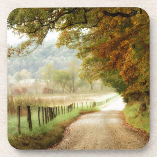 De herfst op de landweg drankjes onderzetter