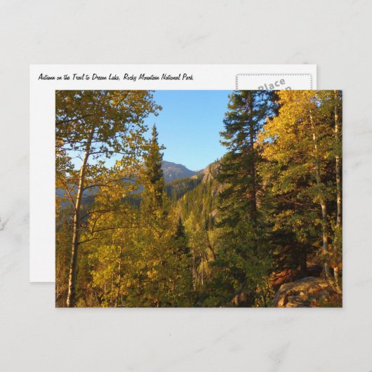 De herfst op het Trail-naar-droommeer Briefkaart (Voorkant / Achterkant)