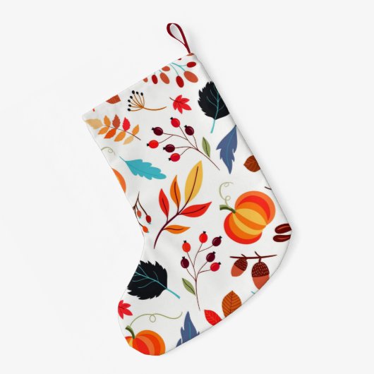 De herfst Pattern kerststaart Kleine Kerstsok (Achterkant (Hangend))