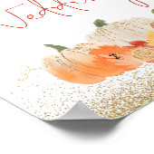 De herfst Pumpkins Gold Glitter Welkom bij bruilof Poster (Hoek)