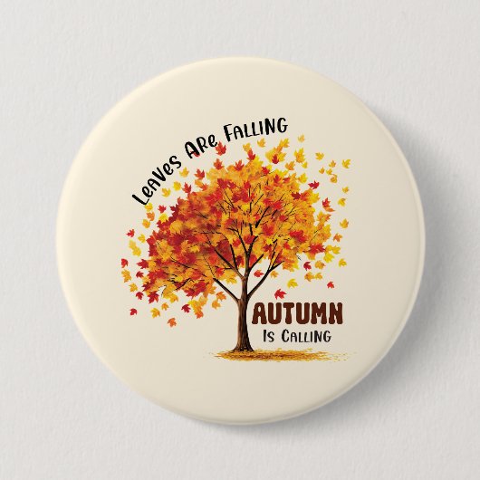 De herfst roept ronde button 7,6 cm (Voorkant)