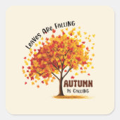 De herfst roept vierkante sticker (Voorkant)