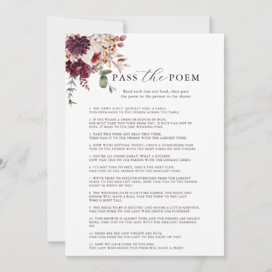 De herfst Romance geeft de Kaart van het Spel van  (Voorkant)