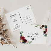 De herfst Rustic Dazzling Burgundy sparen de Datum Briefkaart