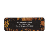 De herfst Rustic Golden Leaves Elegant Wedding Etiket (Voorkant)