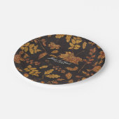 De herfst Rustic Golden Leaves Elegant Wedding Papieren Bordje (Gekanteld)