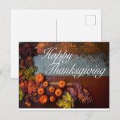 De herfst Rustic Happy Thanksgiving  bladeren Briefkaart (Voorkant / Achterkant)