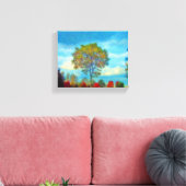 De herfst scène met blauwe hemels canvas afdruk (Insitu (Woonkamer))