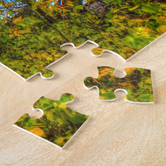 De herfst Scene Wisconsin. Legpuzzel (Zijkant)