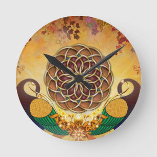 De herfst Serenade Mandala van de tweedehandsklok Ronde Klok