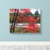 De herfst sloot de Natuur van Marsh af Canvas Afdruk (Insitu (Houten vloer))