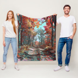 De herfst strekt zich uit tot bossen rode bladeren fleece deken