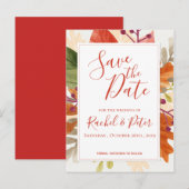 De herfst trekt het Dall Wedding sparen de Datum K Aankondigingskaart (Voorkant / Achterkant)