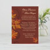 De herfst trekt rond de bruiloft van metallisch br kaart (Staand voorkant)