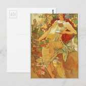De herfst van Alphonse Mucha Briefkaart (Voorkant / Achterkant)