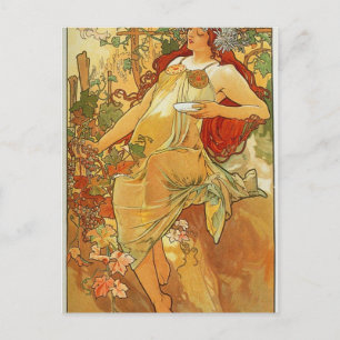 De herfst van Alphonse Mucha Briefkaart