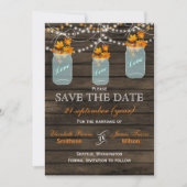 De herfst van Barnwood mason jars is voldoende om Save The Date (Voorkant)