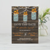 De herfst van Barnwood mason jars is voldoende om Save The Date (Staand voorkant)