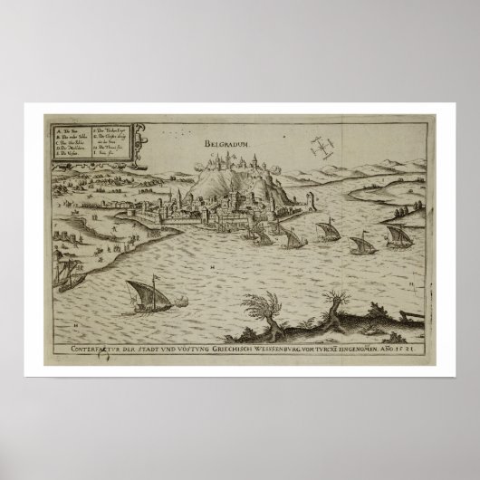De Herfst van Belgrado naar de Turken in 1521, ill Poster (Voorkant)