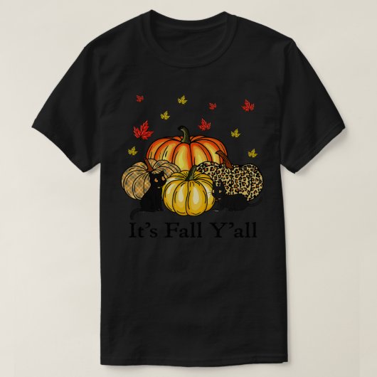 De herfst van Black Cats Thanksgiving Funny T-shirt (Design voorkant)