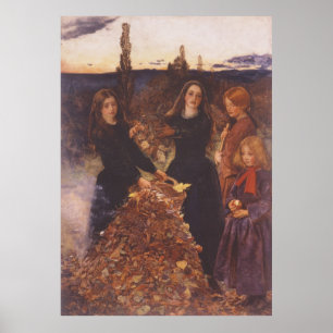 De herfst van de bladeren van Millais Poster