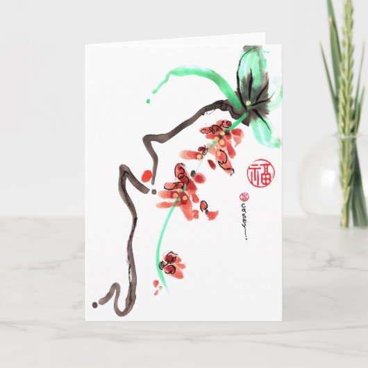 De Herfst van de Bloem van de lente Kaart (Voorkant)