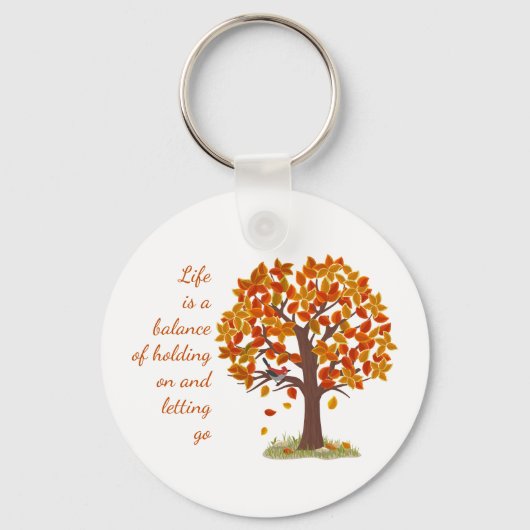 De Herfst van de Boom van de waterverf het Leven v Sleutelhanger (Voorkant)