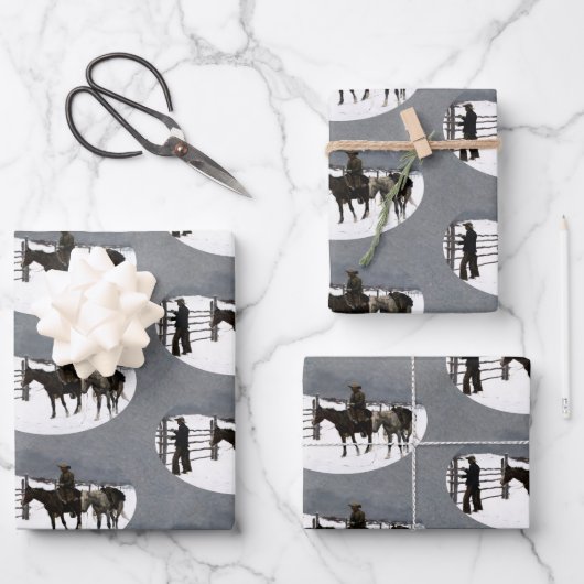 De Herfst van de Cowboy 1895 Frederic Remington Inpakpapier Vel (Voorkant)