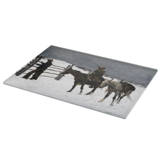 De Herfst van de Cowboy 1895 Frederic Remington Snijplank (Hoek)