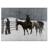 De Herfst van de Cowboy 1895 Frederic Remington Snijplank (Voorkant)