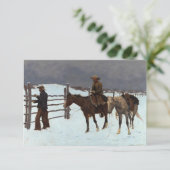 De Herfst van de Cowboy door Frederic Remington Bedankkaart (Staand voorkant)
