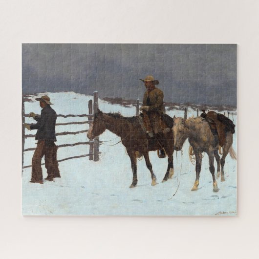 De Herfst van de Cowboy door Frederic Remington Legpuzzel (Horizontaal)