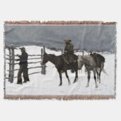 De Herfst van de Cowboy Frederic Remington 1895 Deken (Voorkant)