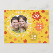 De herfst van de Dates bruiloft kleurt Aankondigingskaart (Voorkant)