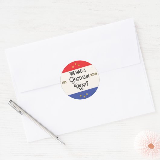De Herfst van de democratie Ronde Sticker (Envelop)