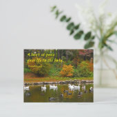 De herfst van de Duck Pond Briefkaart (Staand voorkant)