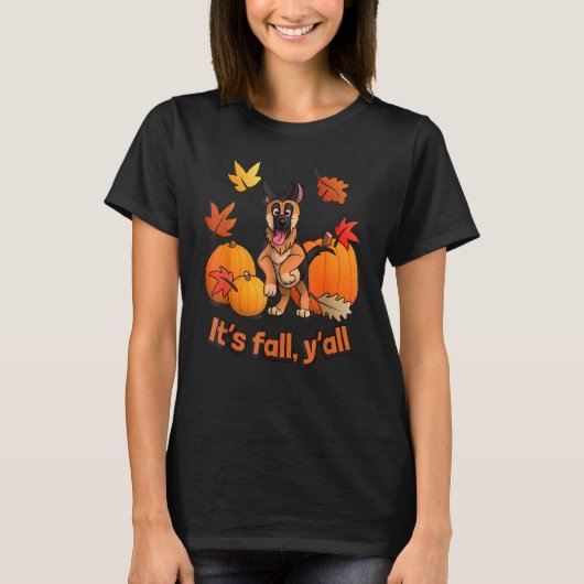 De herfst van de Duitse schaapjespuppy 4 T-shirt (Voorkant)