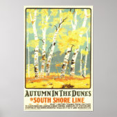 De herfst van de Dunes-South Shore Line Poster (Voorkant)