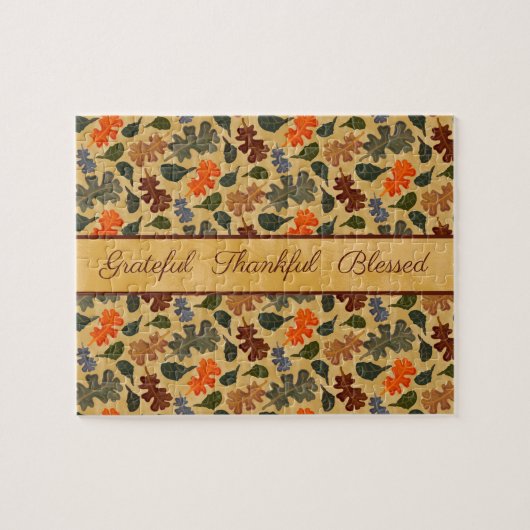 De herfst van de eiken laat de heerlijke dankbare  legpuzzel (Horizontaal)