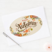 De Herfst van de herfst Pompoen Ovale Sticker (Envelop)
