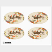 De Herfst van de herfst Pompoen Ovale Sticker (Vel)