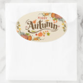 De Herfst van de herfst Pompoen Ovale Sticker (Tas)