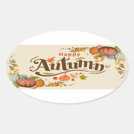 De Herfst van de herfst Pompoen Ovale Sticker
