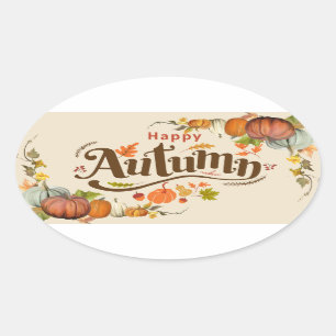 De Herfst van de herfst Pompoen Ovale Sticker