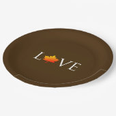 De herfst van de hondenliefde Rustisch Sinaasappel Papieren Bordje (Gekanteld)