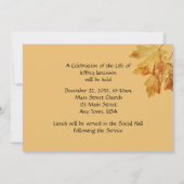 De herfst van de levensdienst, Raindrops Leaf Kaart (Achterkant)